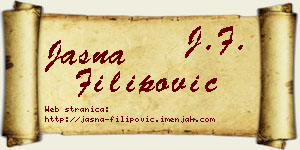 Jasna Filipović vizit kartica
